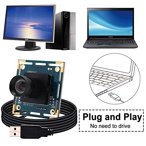 8mp USB Camera Module Webcam Board Module with 75 Degree No Distortion Lens,2448p USB Web Cam Module with IMX179 Image Sensor,Compact Mini Web Camera Module for Windows,Raspberry Pi