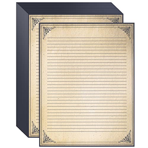 Vintage lined paper, 8.5 x 11 inches, 48 sheets