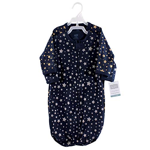 uni   Cotton Long-Sleeve Sleeping Bag, Sack, We le Blanket, Metallic Stars, 3-9 Month US