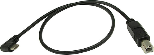 90 Degree USB-C to USB-B Printer Scanner Cable, 18 Inches