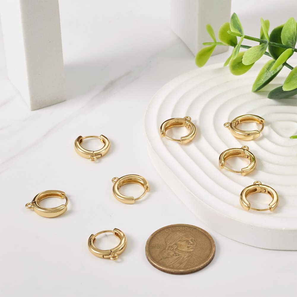 Gold Plated Chunky Huggie Hoop Earrings for DIY Jewelry