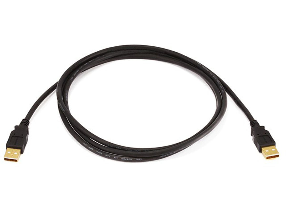 6ft USB 2.0 A Male to A Male 28/24AWG Cable (Gold Plated) - Blackfor Data Transfer Hard Drive Enclosures, Printers, Modems, Cameras and More! (105443)