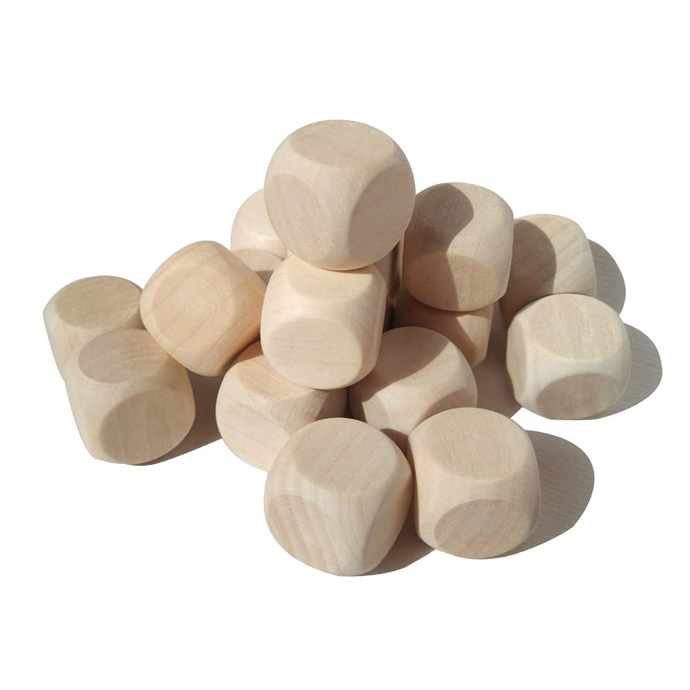 100 Pieces Unfinished Wooden Dice Set 12mm and 16mm