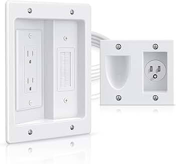 Dual Outlet Wall Cable Management Kit for TV
