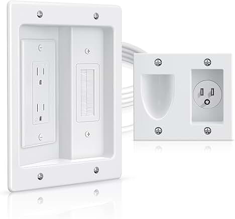 Dual Outlet Wall Cable Management Kit for TV
