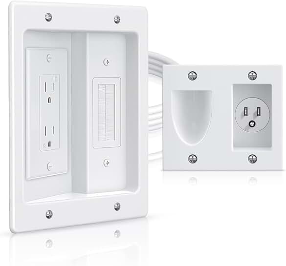 Dual Outlet Wall Cable Management Kit for TV
