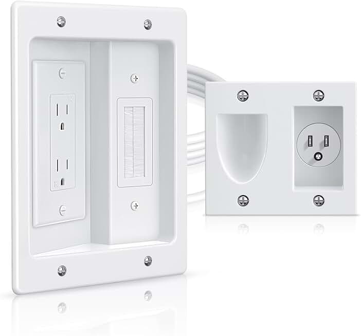 Dual Outlet Wall Cable Management Kit for TV