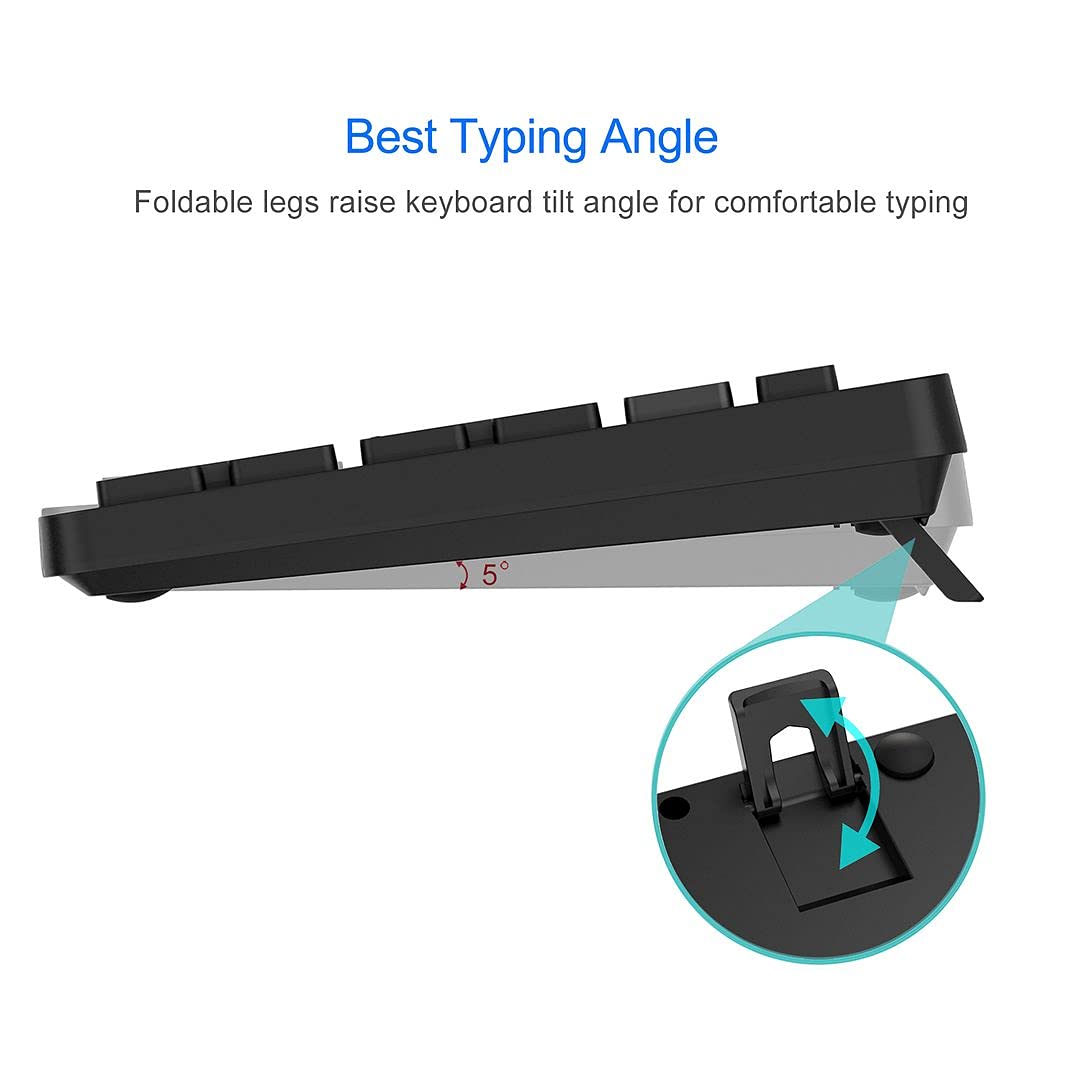 2.4G Wireless Keyboard Ultra Slim Full Size Keyboard with Numeric Keypad and Media Hotkey for Computer/Desktop/PC/Laptop/Surface/Smart TV and Windows 11/10/ 8/7