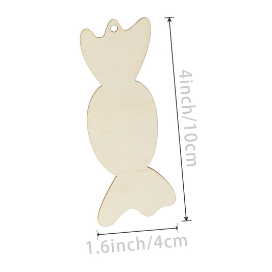Wooden Candy Shapes 20Pcs Unfinished