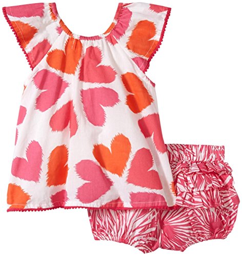 Girls' Flutter 2pc Set-Heart Flower, Pink, 3-6 Months