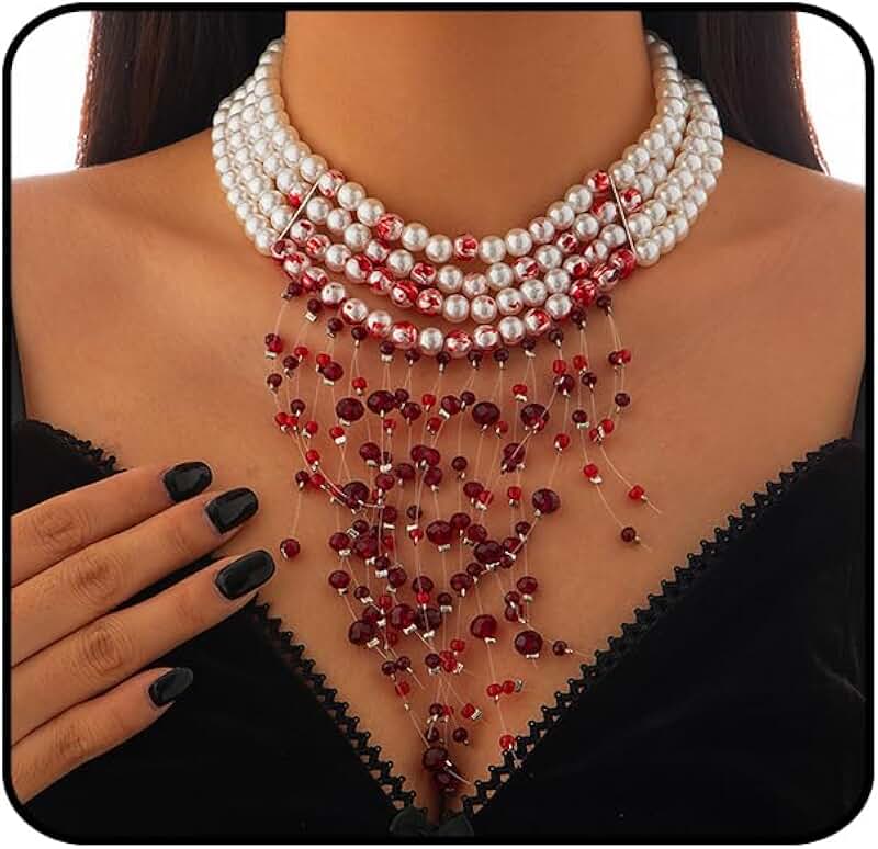 Vampire Blood Necklace for Halloween Women