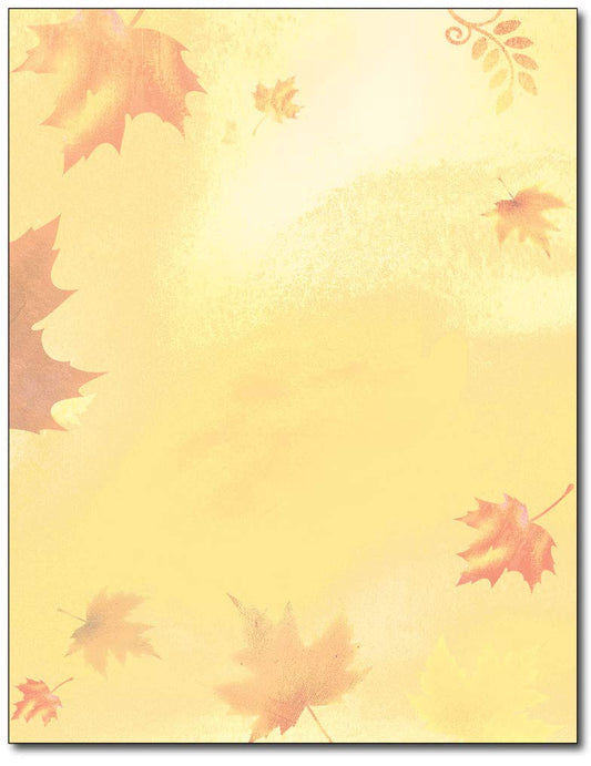 Golden Fall Leaves Stationery, 80 Sheets for Fall and Thanksgiving