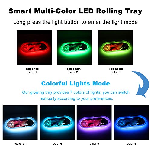 Bluetooth Speaker LED Rolling Glow Light Up Tray - 7 Colors Party Mode Rechargeable, Lights with Music, Fashionable Pattern Finish with Smooth Rounded Edges - Hot Girl