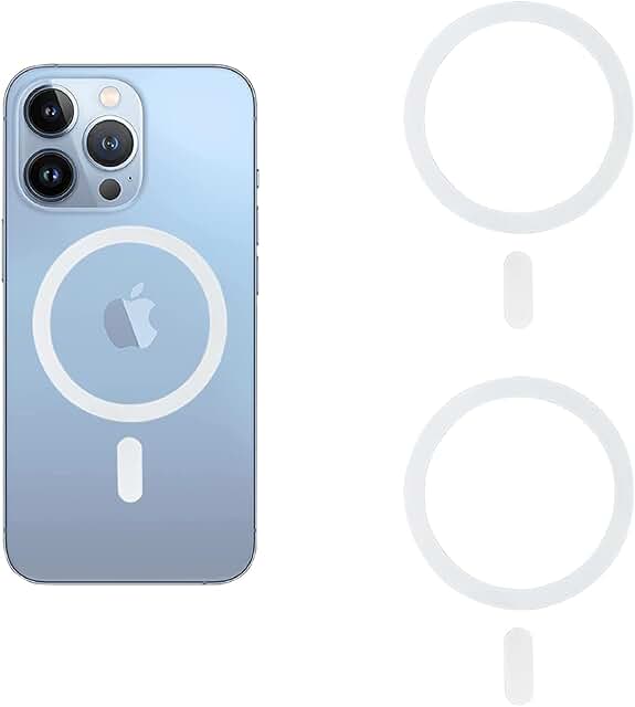 White Metal Ring Stickers for Phones, 2 Pack
