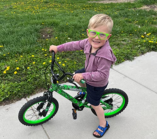 Green Kids Clear Lens Glasses Protect Child's Eyes UVB UVA