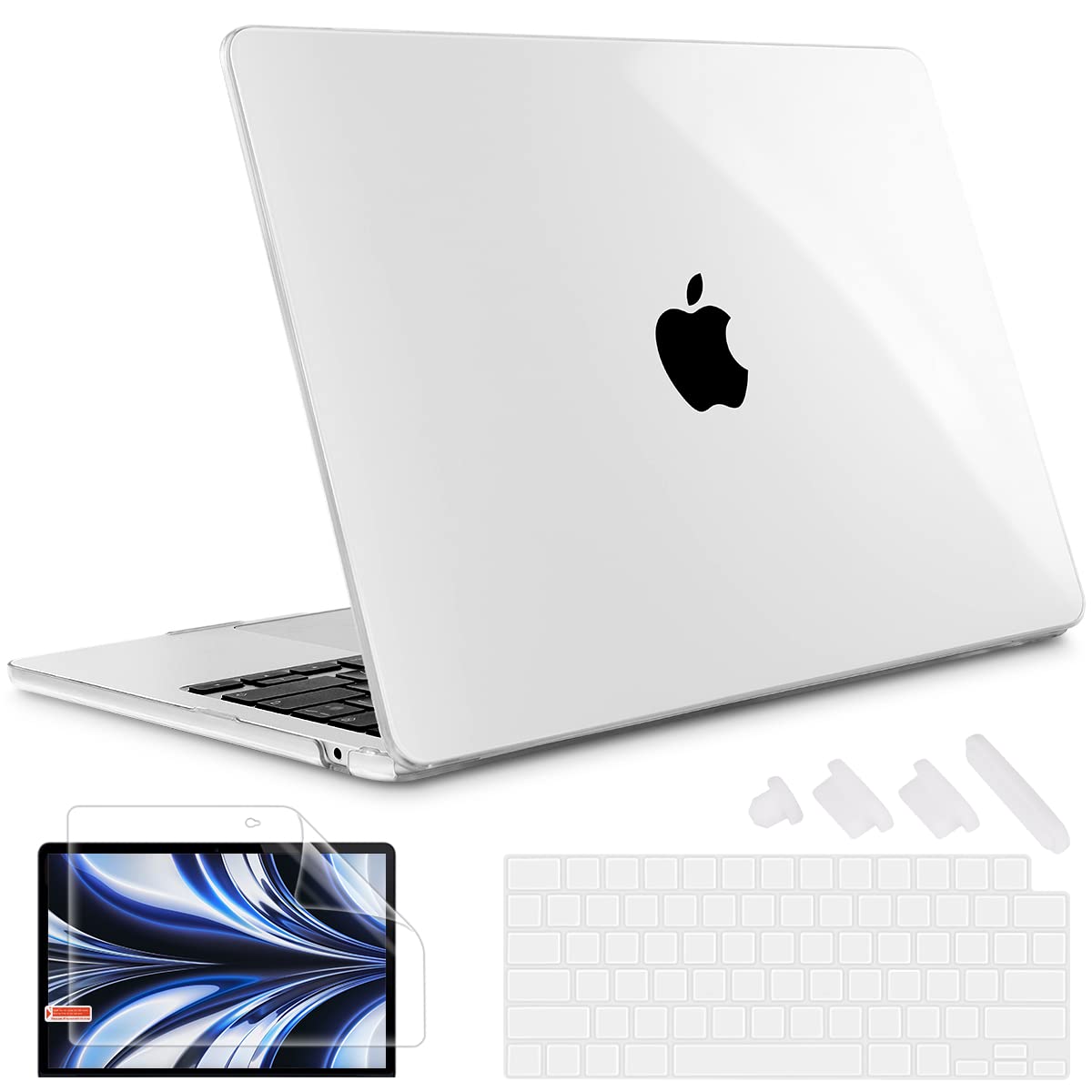 Compatible with [2022 Newest Release] MacBook Air 13.6 Inch Model A2681, Plastic Hard Shell Case for MacBook Air 13 inch Apple M2 Clip with Liquid Retina Display Fits Touch ID, Crystal Clear
