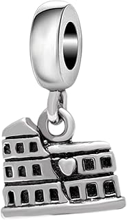 Sterling Silver Roman Colosseum and Eiffel Tower Bead