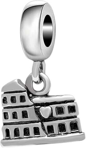 Sterling Silver Roman Colosseum and Eiffel Tower Bead
