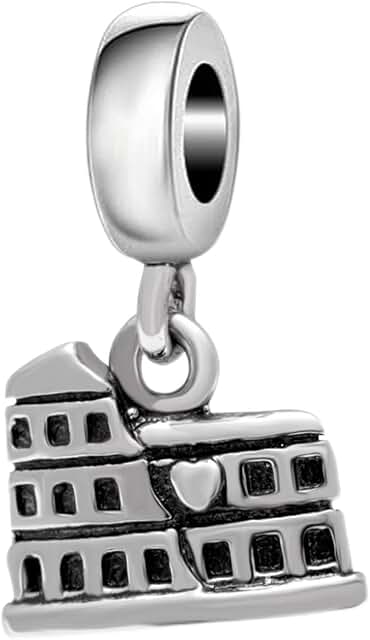 Sterling Silver Roman Colosseum and Eiffel Tower Bead