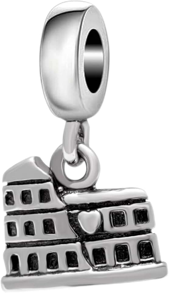 Sterling Silver Roman Colosseum and Eiffel Tower Bead