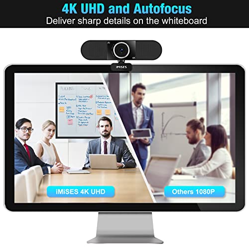 3-in-1 Webcam - 4K Video Conference Camera, 90 FoV, AI-Powered Auto Framing & Autofocus, Noise Reduction Computer Camera, Lens Cover & Tripod, 16ft Pickup USB-C Webcam for Video Conference, Streaming