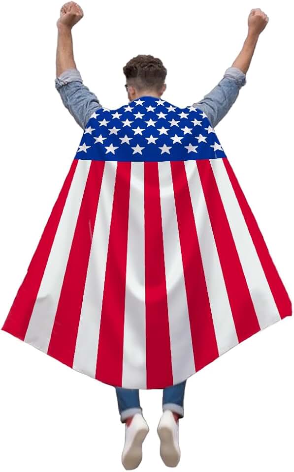 Patriotic American Flag Cape for All Ages