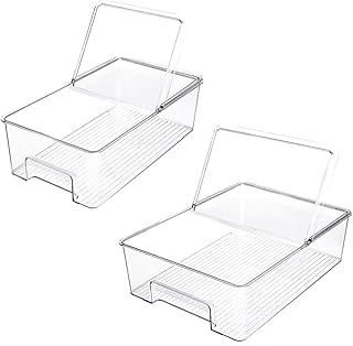 Set of 2 Food Storage Containers for Fridge and Pantry
