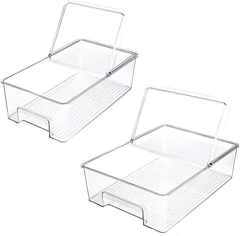 Set of 2 Food Storage Containers for Fridge and Pantry
