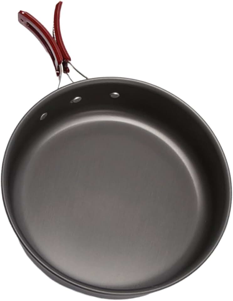 Portable Non-stick Frying Pan with Folding Handle for Camping and Outdoor Cooking