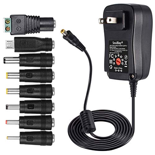 30W AC/DC Adapter with 8 Tips for Electronics and LED Strips
