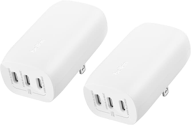 3-Port 67W USB-C Charger Block, 2-Pack