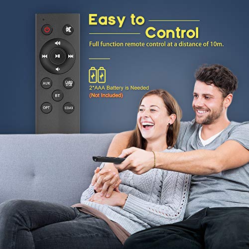 Bluetooth Sound Bar Computer Speaker Wired Wireless Soundbar Home Theater for Desktop/Laptop PC/Projectors/Smartphone/TV, 20W, Remote Control