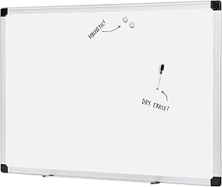 Magnetic Whiteboard, 36 x 48 inches, Aluminum Frame