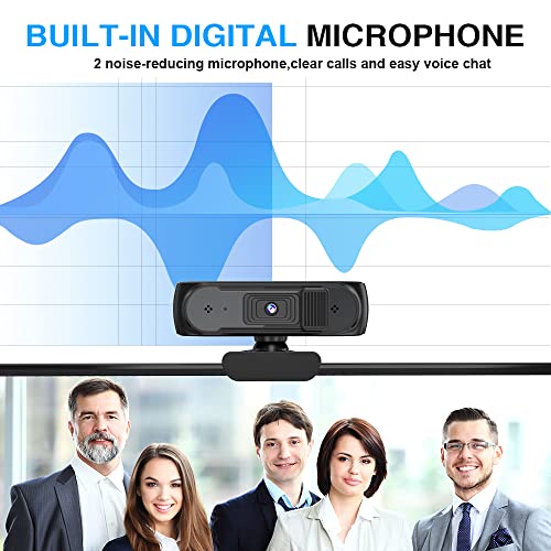 Webcam with microphone for Desktop, 1080P Full HD Web Camera with Autofocus and Privacy Cover for Computer Laptop Streaming Online Class Conferencing,Compatible with Zoom/Skype/Facetime/Teams