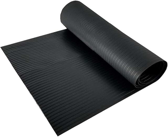 24-inch wide black plastic utility runner, 12 feet long