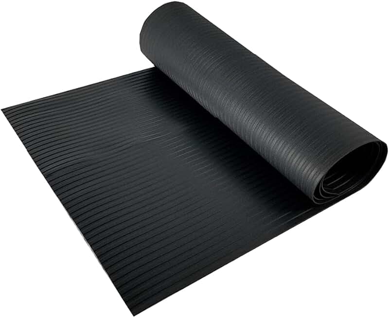 24-inch wide black plastic utility runner, 12 feet long