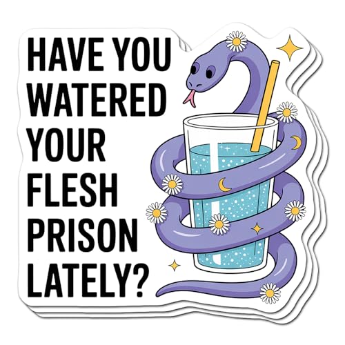 Set of three funny hydration reminder stickers