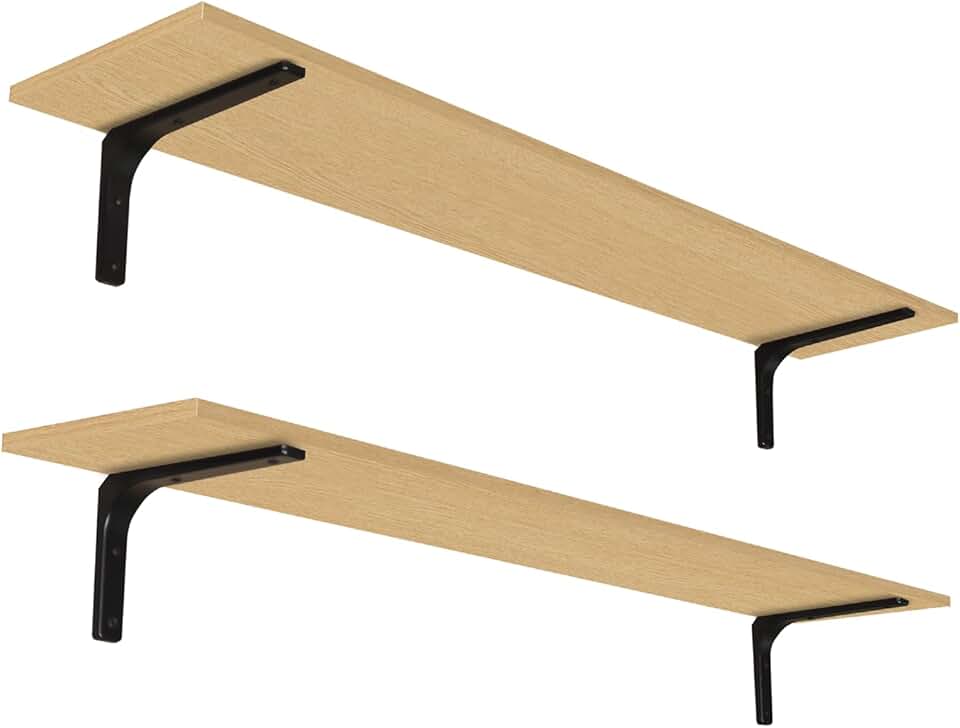 Long Wall Shelves Set of 2, 55.1 Inches