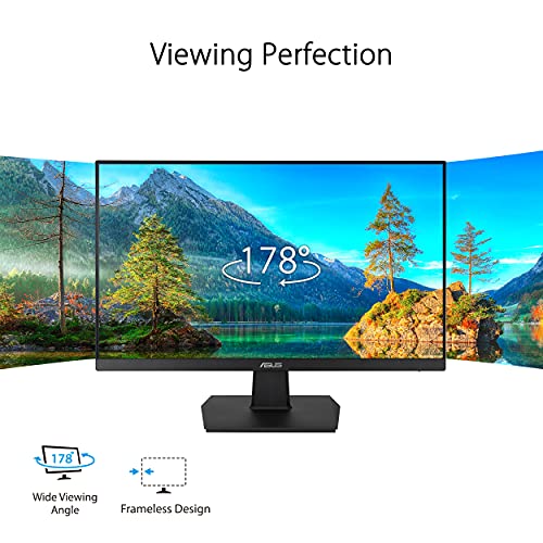 23.8 1080P Monitor (VA247HE) - Full HD, 75Hz, Adaptive-Sync/FreeSync, Low Blue Light, Flicker Free, Eye Care Plus, VESA Mountable, Frameless, HDMI, DVI, VGA, Tilt Adjustable