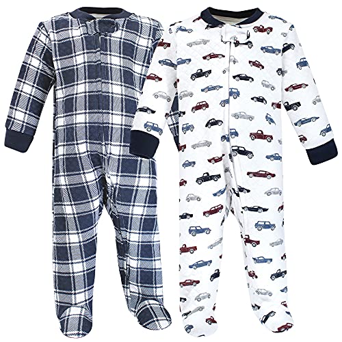 Uni   Premium Quilted Zipper Sleep and Play, Cars, 0-3 Months