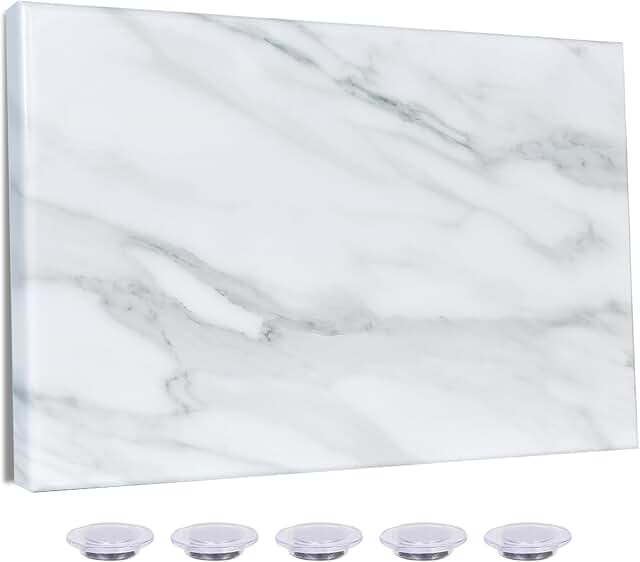 Marble Print Magnetic Dry Erase Board, 29.5x19.7 inches
