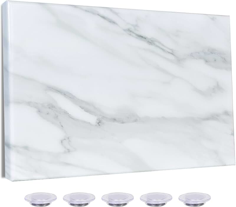 Marble Print Magnetic Dry Erase Board, 29.5x19.7 inches
