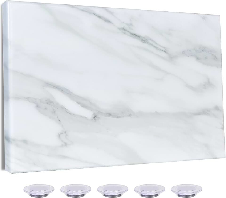 Marble Print Magnetic Dry Erase Board, 29.5x19.7 inches