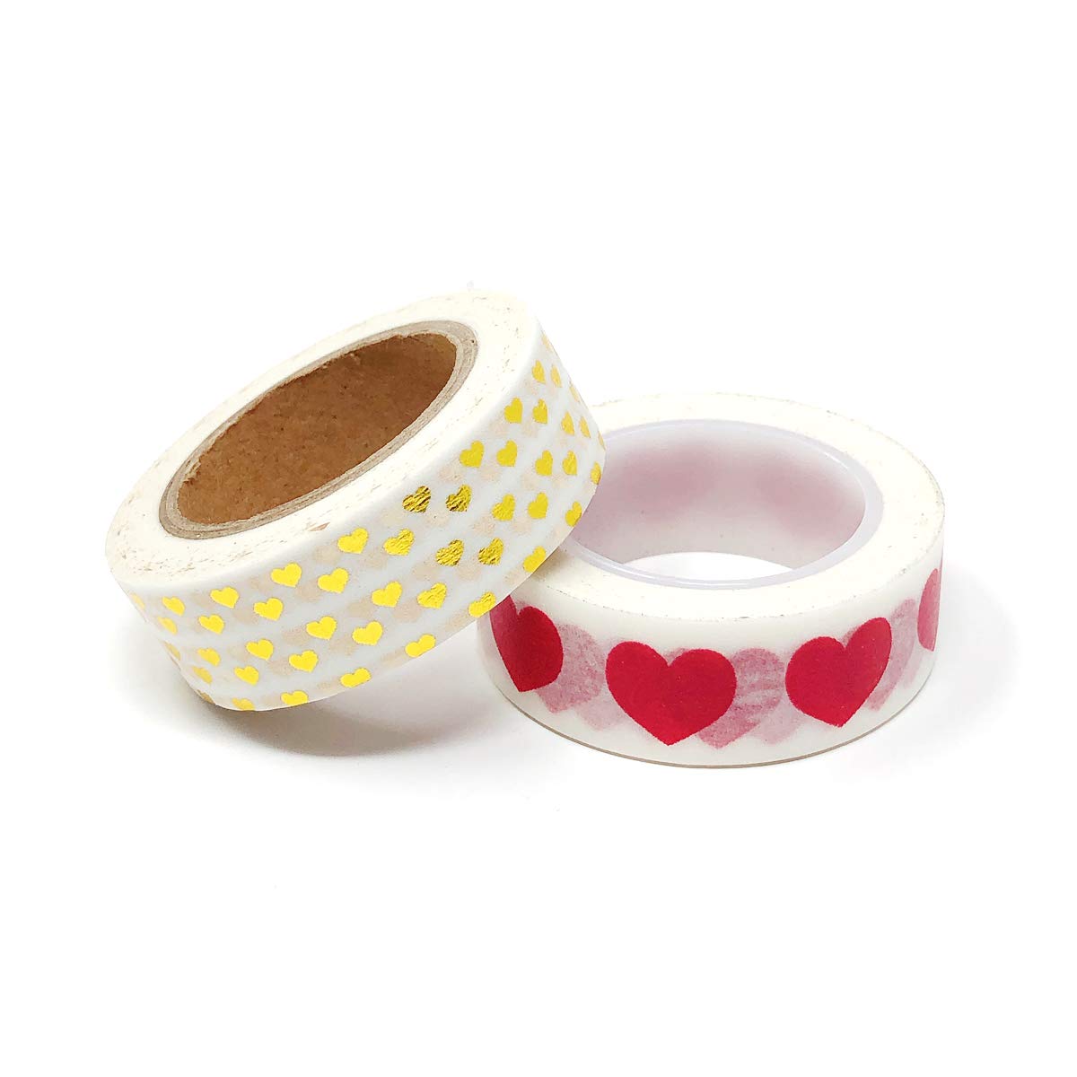 Set of 2 Red and Gold Heart Washi Tapes