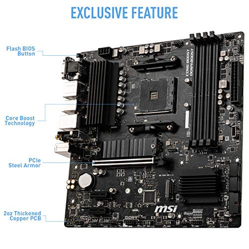 B550M PRO-VDH WiFi ProSeries Motherboard (AMD AM4, DDR4, PCIe 4.0, SATA 6Gb/s, M.2, USB 3.2 Gen 1, Wi-Fi, D-SUB/HDMI/DP, Micro-ATX)
