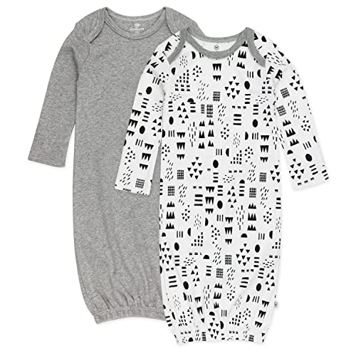 uni  baby 2-pack  Cotton Sleeper Nightgown, Pattern Play/Heather Gray, 0-6 Months US