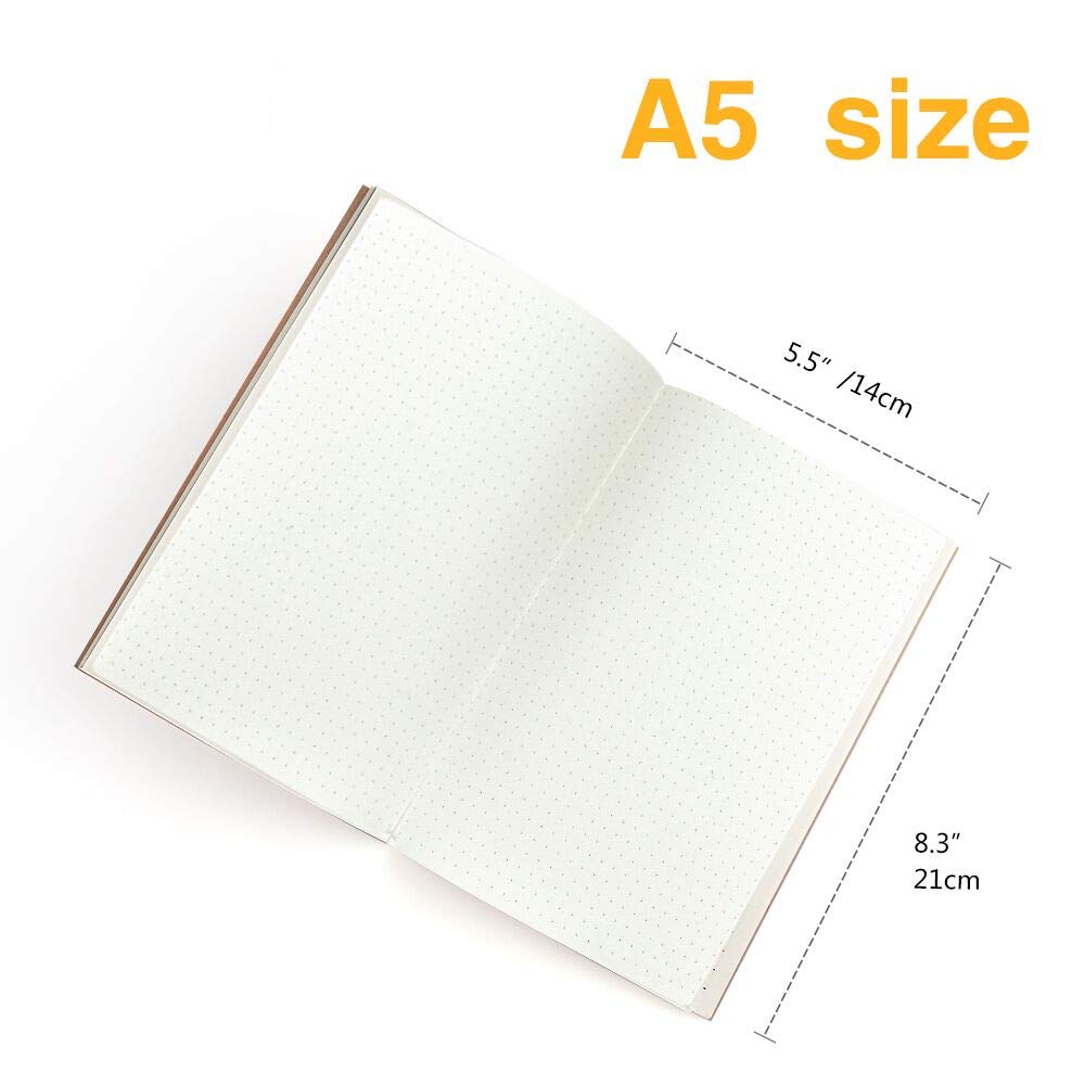 12 Kraft Cover Dot Grid Notebooks, A5, 60 Pages