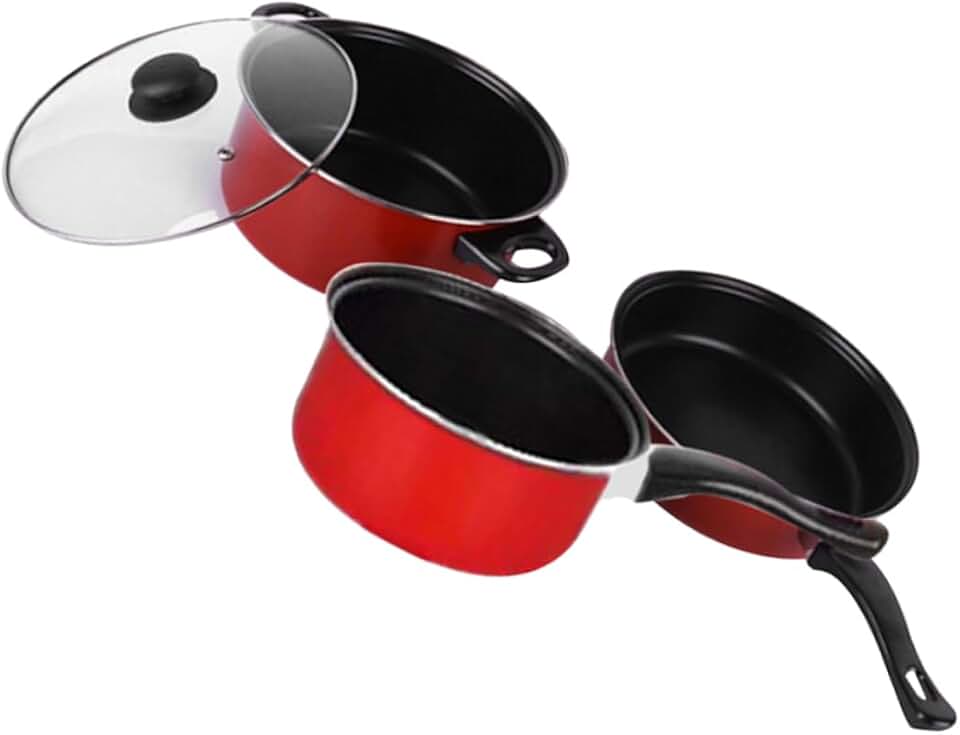 Set of three non-stick kitchen pans for everyday use