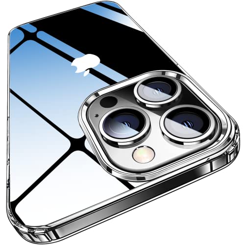 Crystal Clear Case Compatible with iPhone 13 Pro Case, Non-Yellowing Military Grade Drop Protection Shockproof Slim Thin Phone Case, 6.1 inch