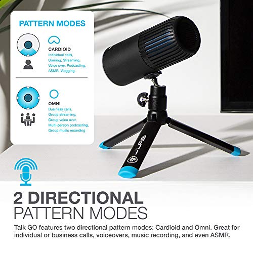 Talk Go USB Microphone | USB-C Output | Cardioid or Omnidirectional | 96k Sample Rate | 20Hz - 20kHz Frequency Response | Volume Control and Quick Mute | Plug and Play
